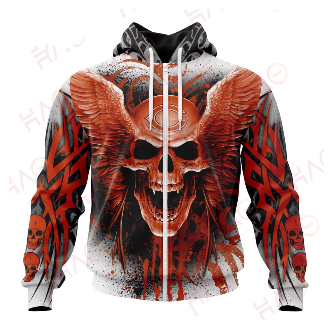 CHICAGO BEARS 3D HOODIE SKULL ART