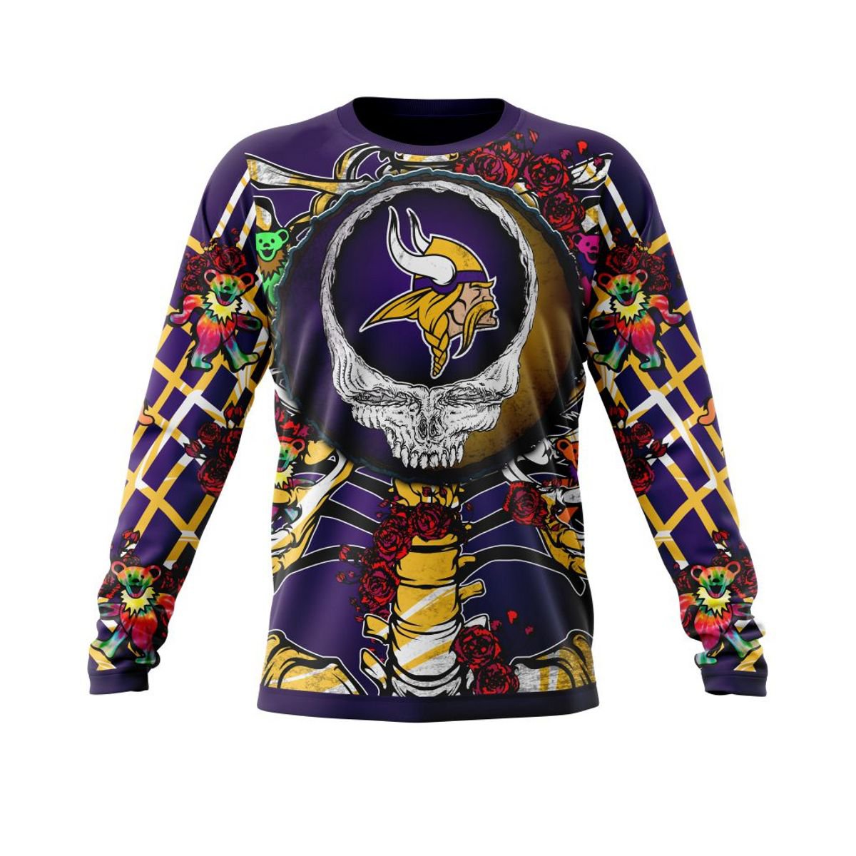 MINNESOTA VIKINGS 3D HOODIE MIX GRATEFUL DEAD