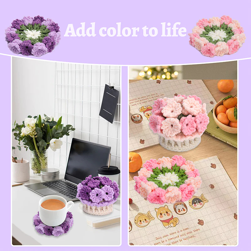 🔥Last Day 50% OFF🔥Crochet Flower Kits Coasters For Beginners📦BUY 2 GET 10% OFF & FREE SHIPPING NOW