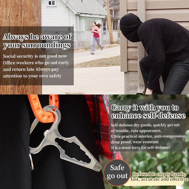 (🔥Last Day Promotion-SAVE 50% OFF)Stainless steel self-defense spiked multifunctional wrench-BUY 2 GET 1 FREE