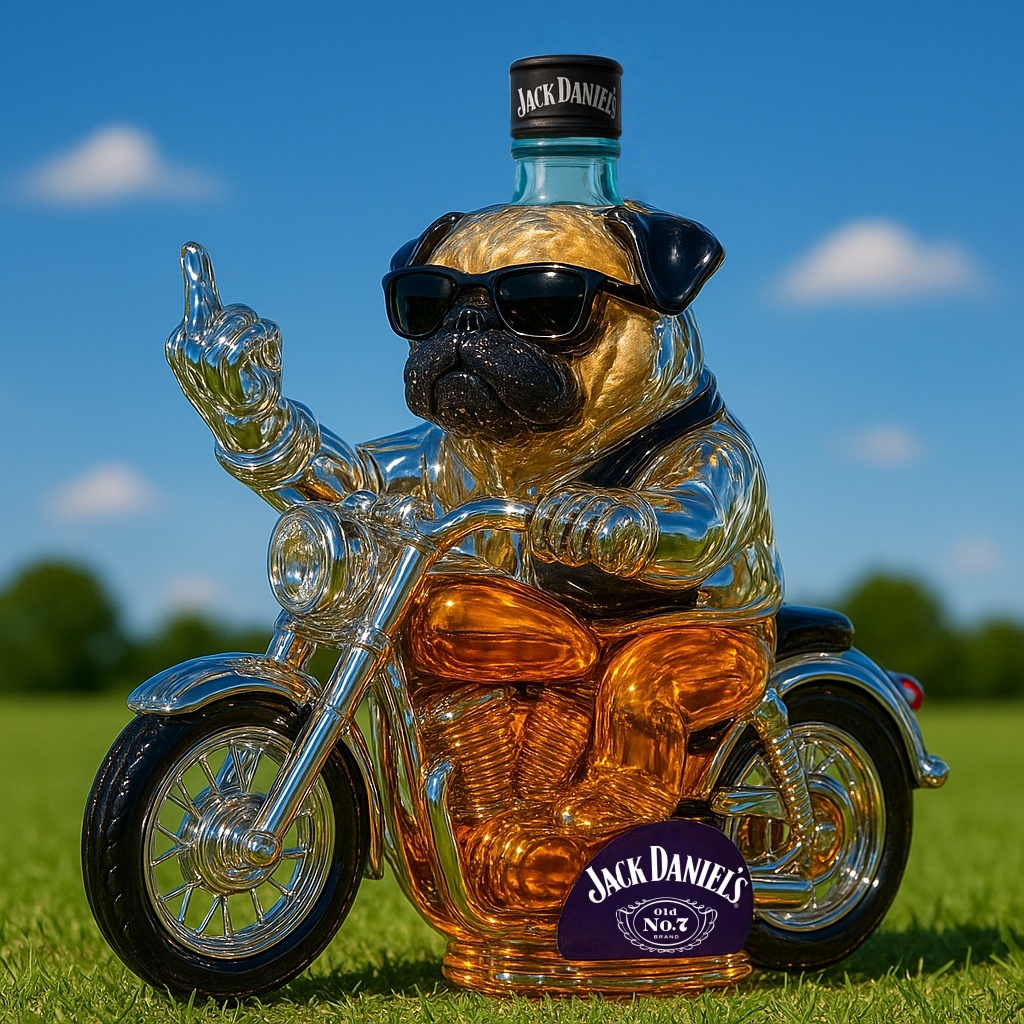 Funny Pug Whiskey Bottle