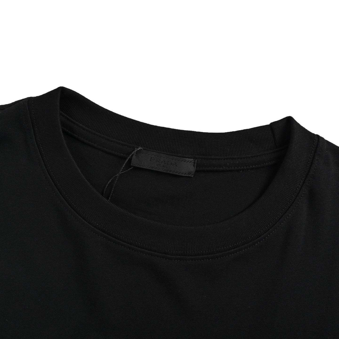 Prada 25ss Overlapping Embroidered Triangle Logo Short Sleeve