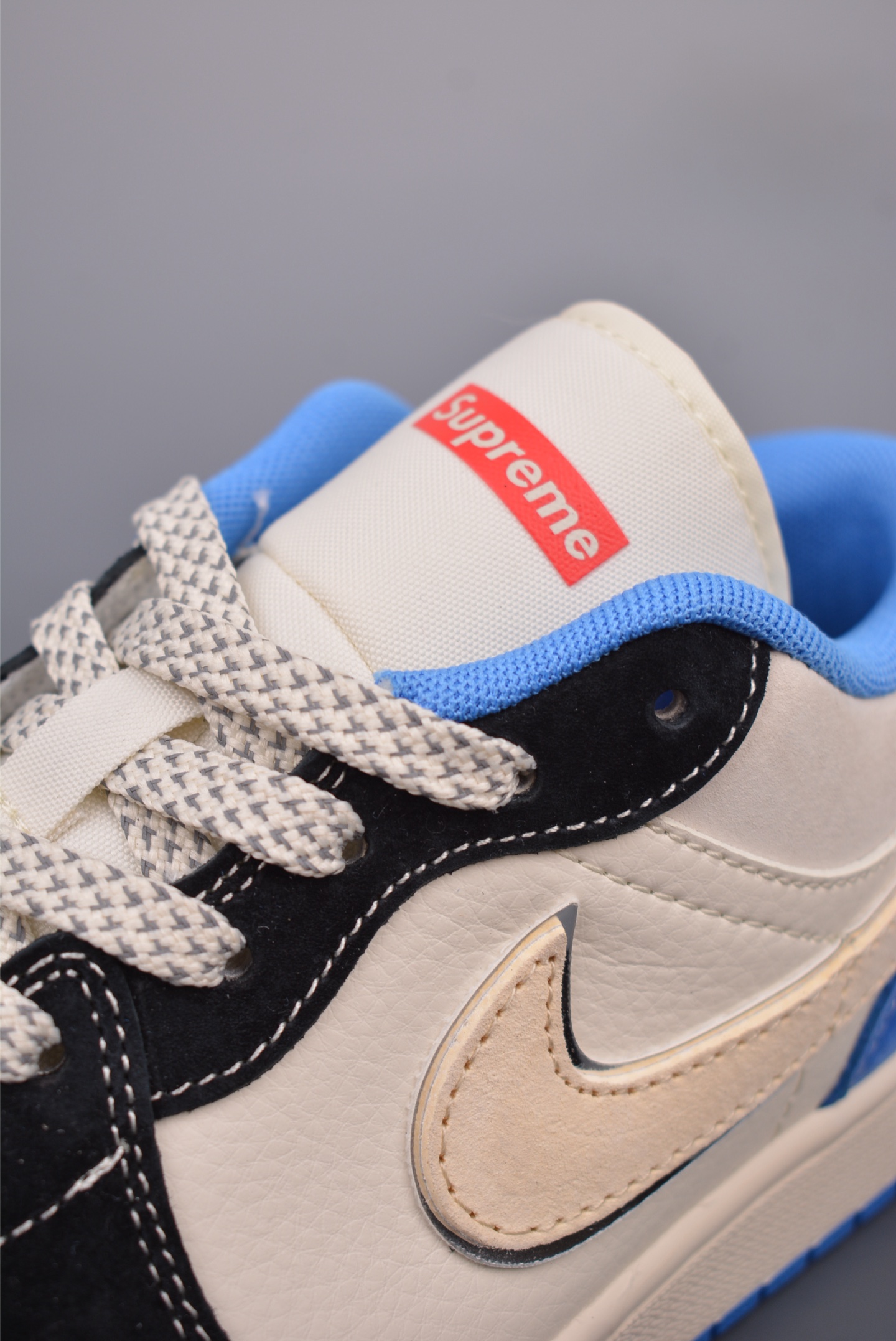 Supreme x Nike By You Air Jordan 1 Low OG Black White Blue XX3318-501