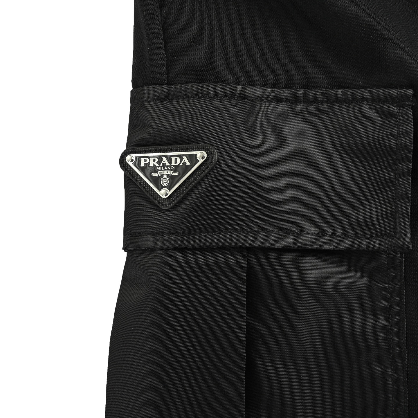Prada 25ss side nylon pocket triangle logo cotton shorts