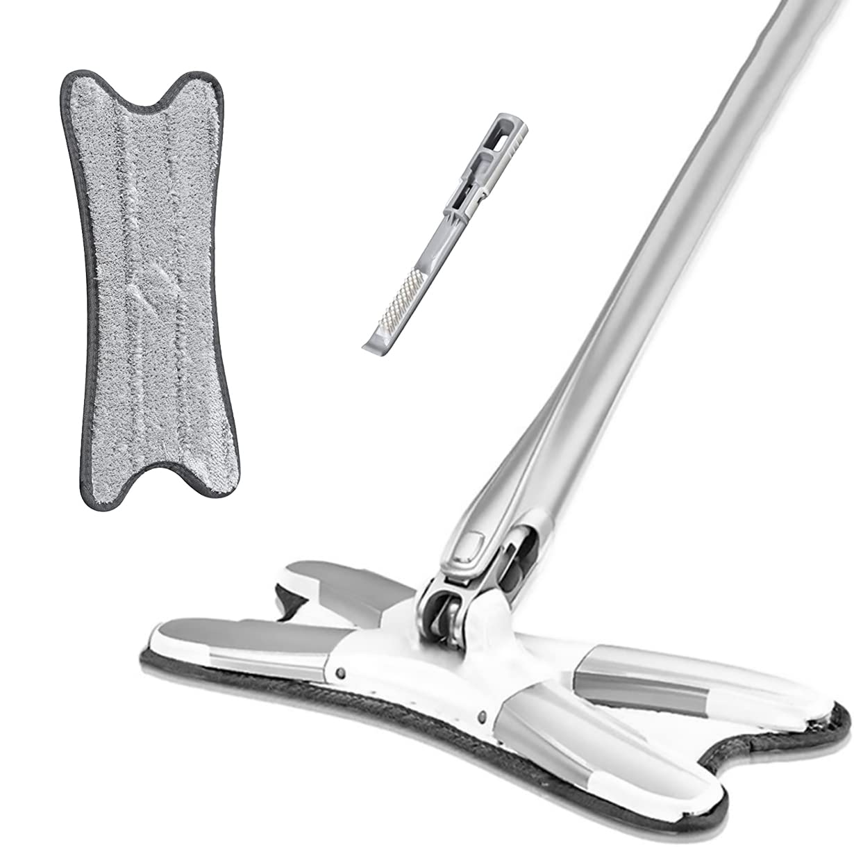 Microfiber Mop for Floor Cleaning, Dust Mop with Self Wringing, Ceramic Floor, Wood Floor Cleaner Mop, Dry Wet Mop with Removable Washable Pad