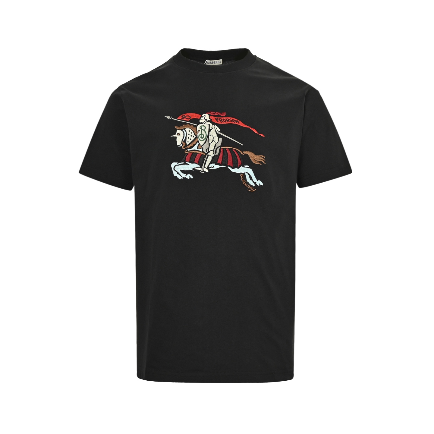 Burberry 25ss colorblocked warhorse knight embroidered short sleeve