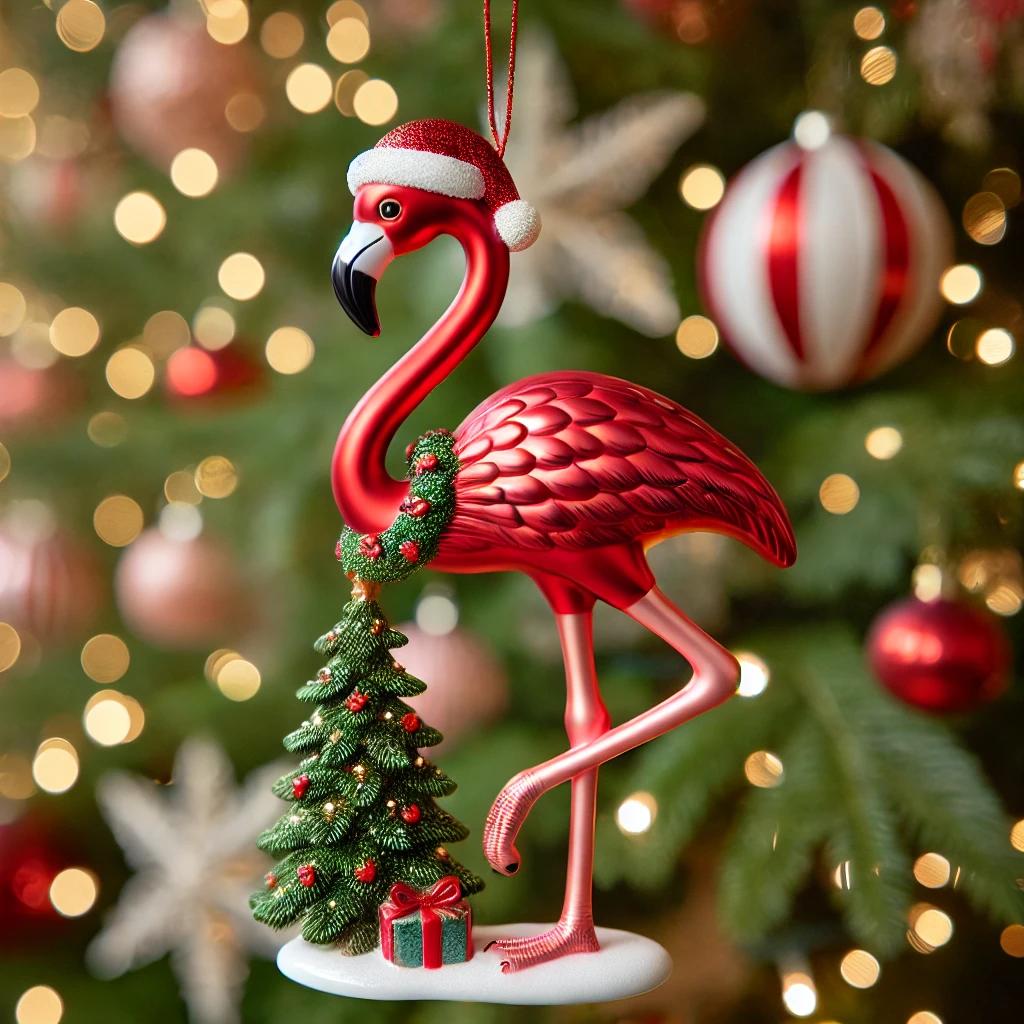 🦩Flamingo Christmas Ornament