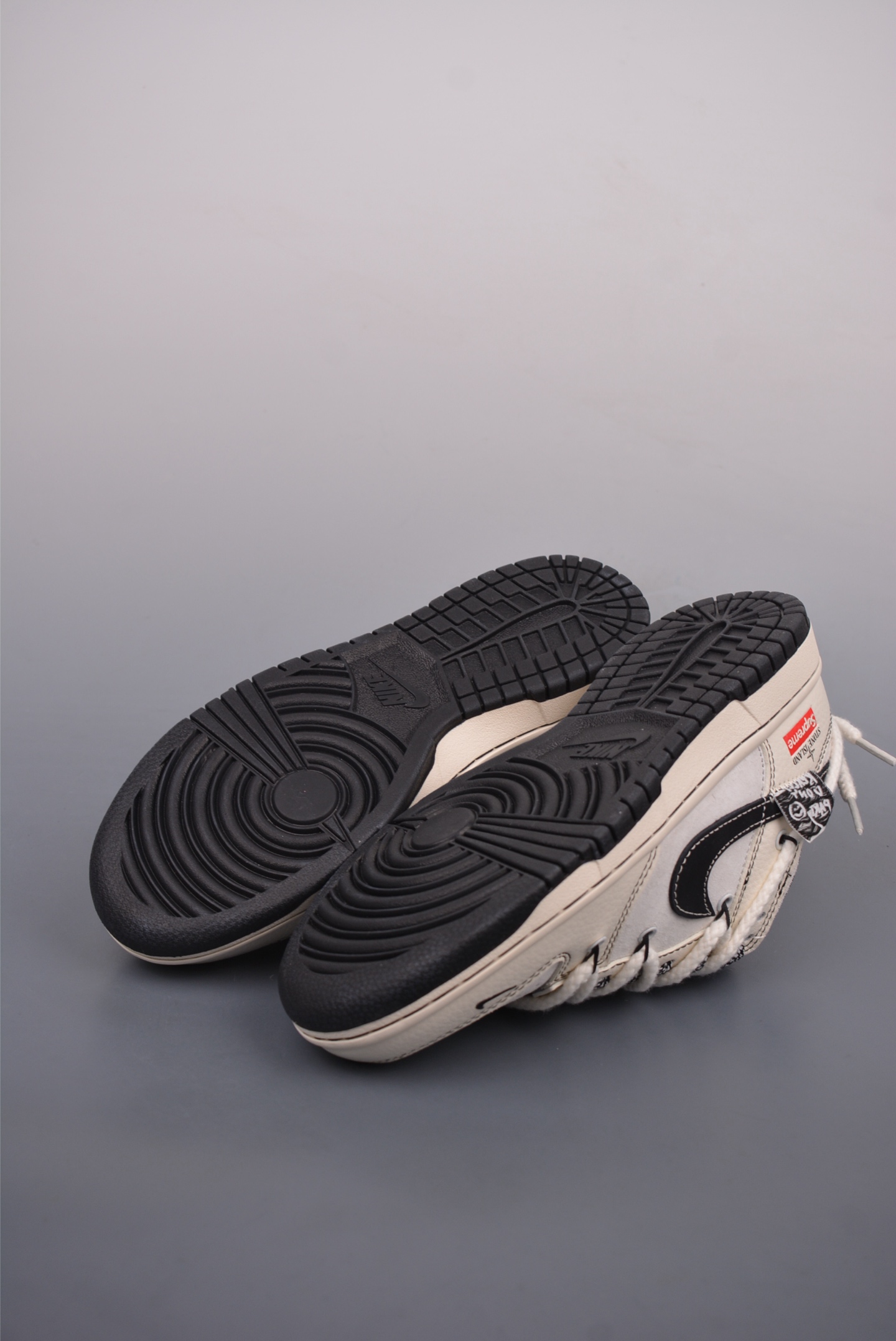Stone Island x Supreme x Nike By You SB Dunk Low Retro SP Beige, White, Black and Red YX5066-205