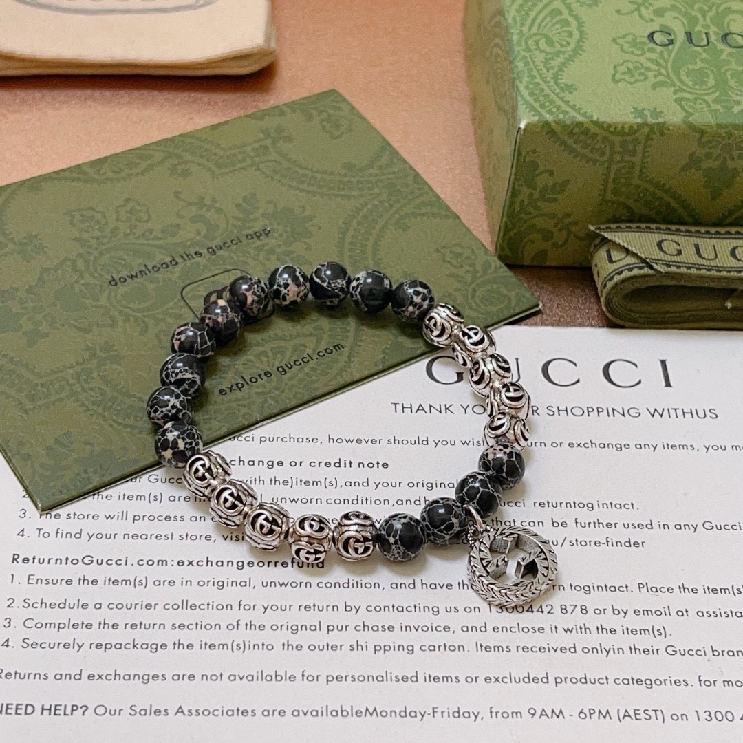 Gucci Crystal Stone Distressed Bracelet
