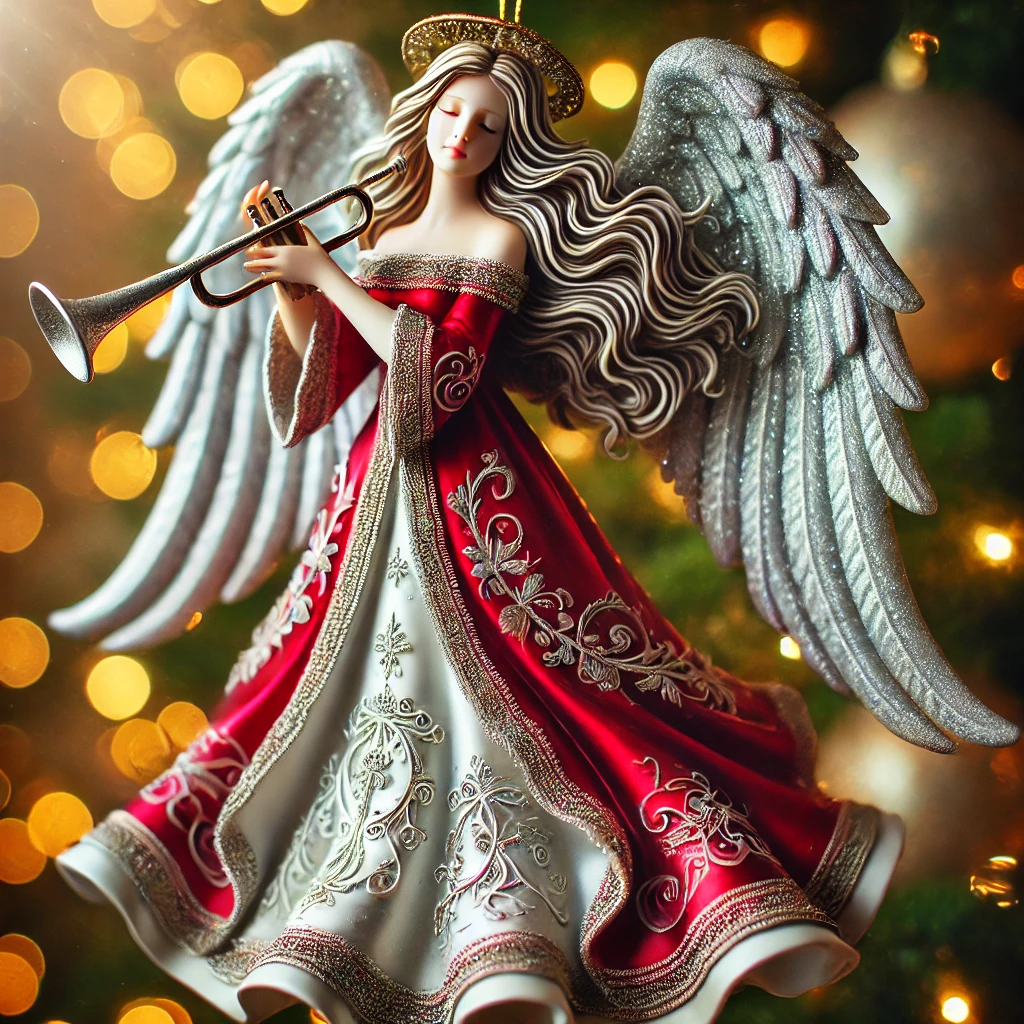 Whimsical Angel With Trumpet Ornament