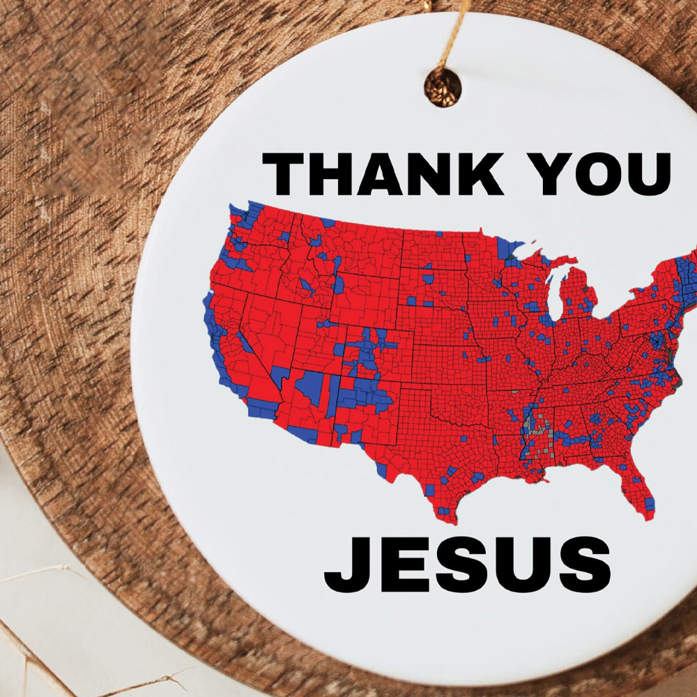 Christian Ornament Election Map 2024 Ornament