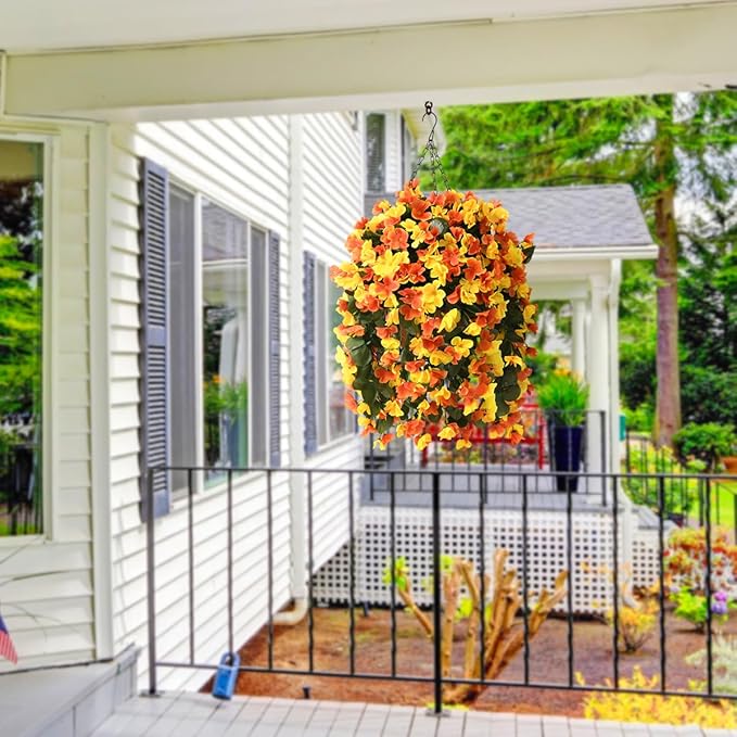 🌺🌺 Artificial hanging flower basket for outdoor decoration in spring and summer🔥🔥 (UV protection - no maintenance)