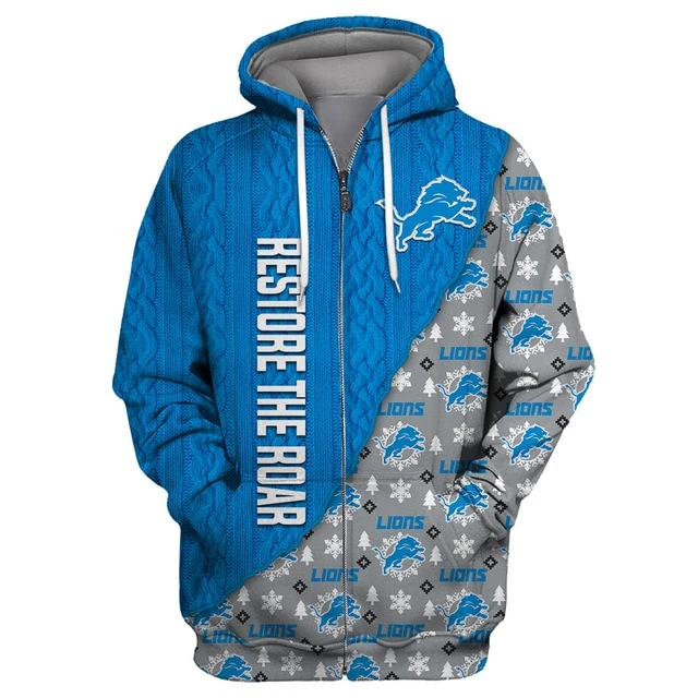 DETROIT LIONS 3D CHRISTMAS HOODIE ABC04