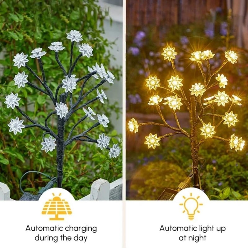 🔥Last day 48% OFF - Outdoor Waterproof Cherry Blossom  Multicolor Solar Garden Lights