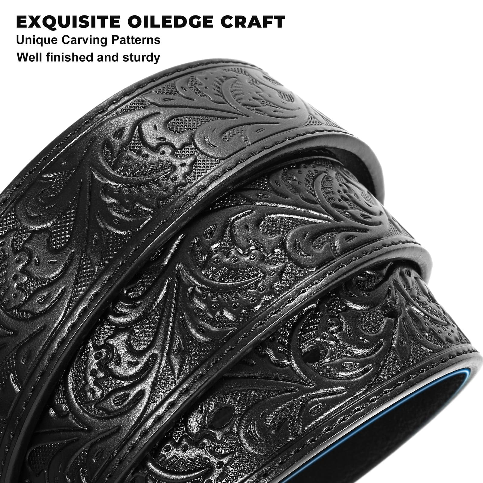 Automatic Ratchet Leather Western Cowboy Belt