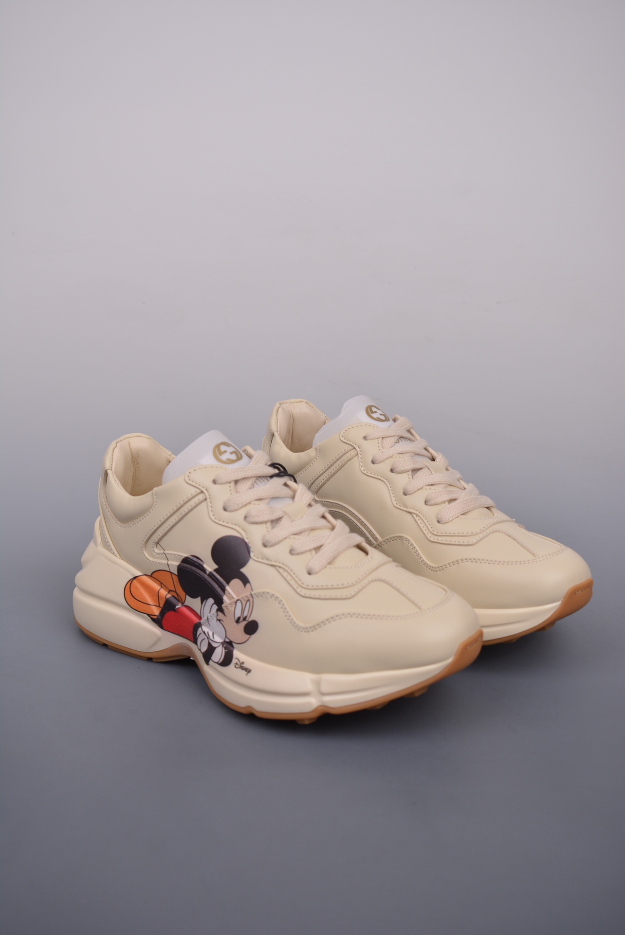 Gucci Ivory Mickey Print Raw Rubber