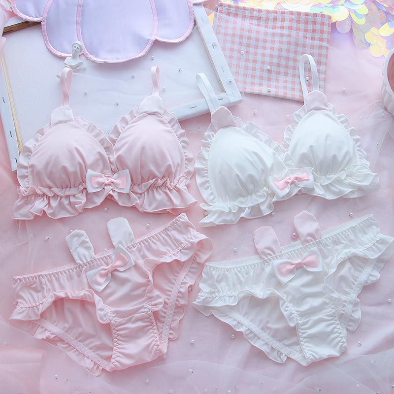 Rabbit Ears Bow knot Lingerie Set