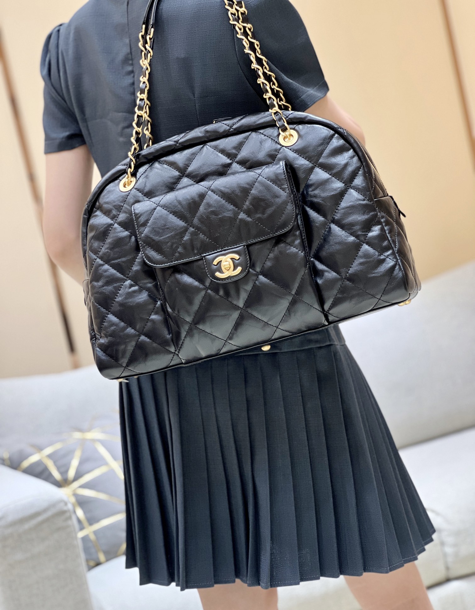 Chanel 24A Haute Couture Collection MAXI Bowling Bag AS4812
