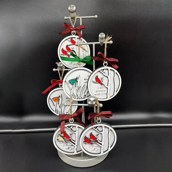 Handmade memorial ornament with Cardinals- We Are Always With You💖