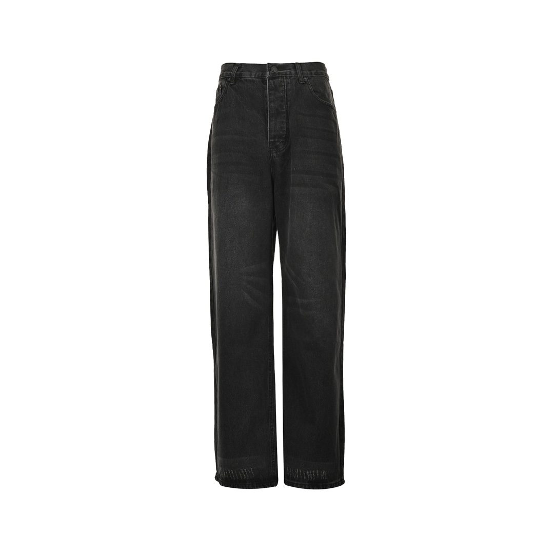 Balenciaga washed black loose wide-leg jeans