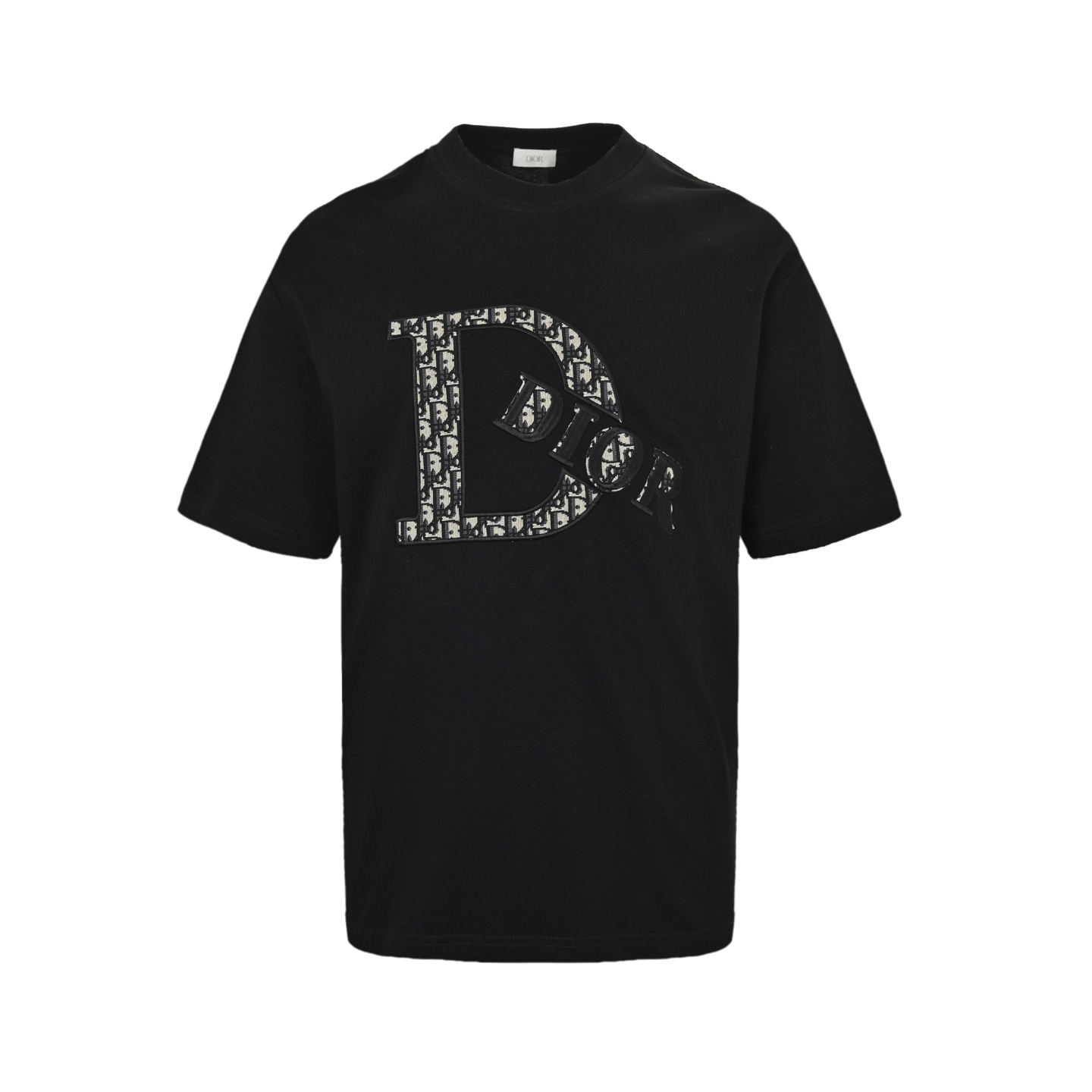 Dior monogram patch embroidered letter short sleeve