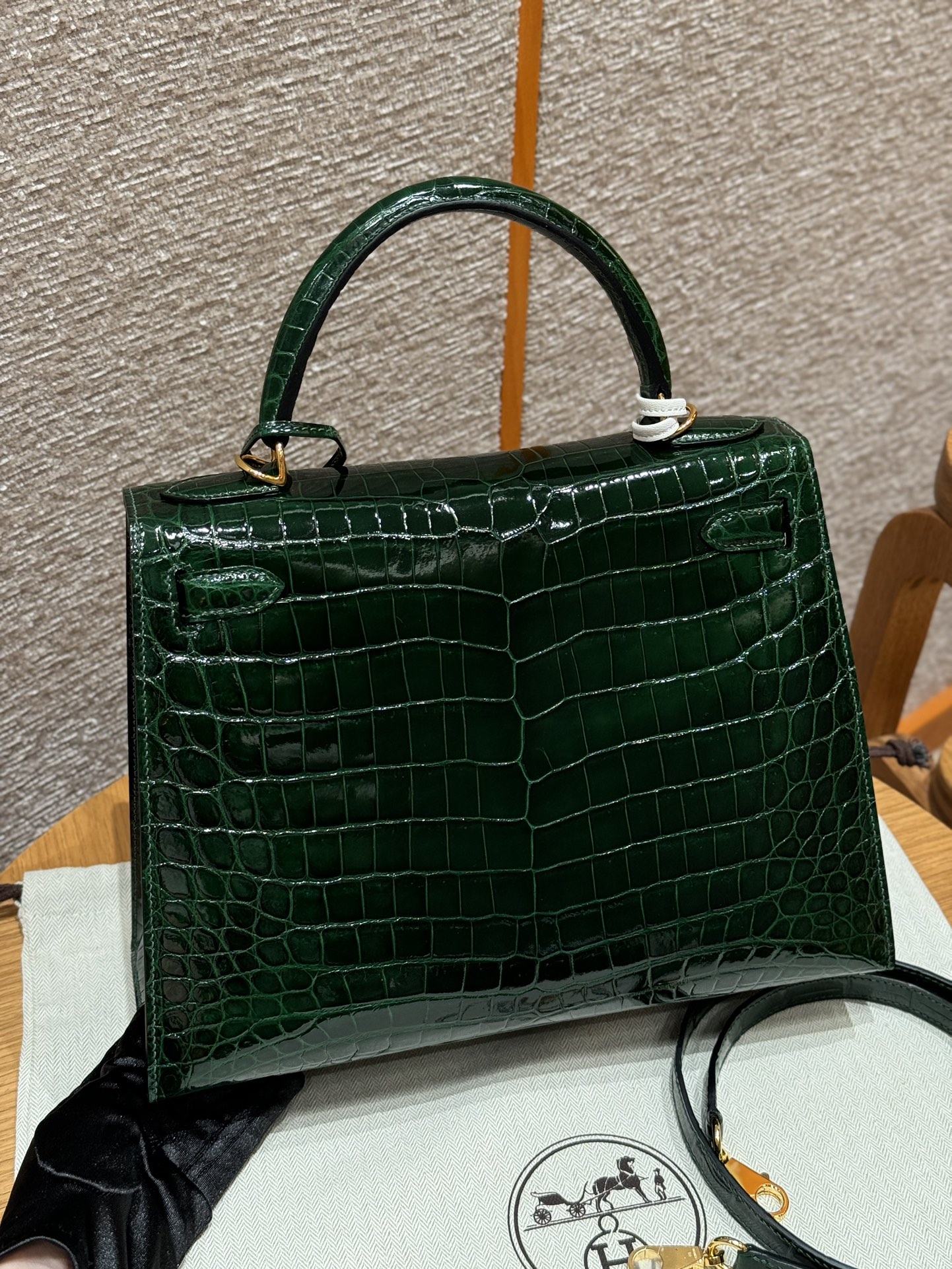 Hermès Kelly 67Vert Fonce (Handmade to order)