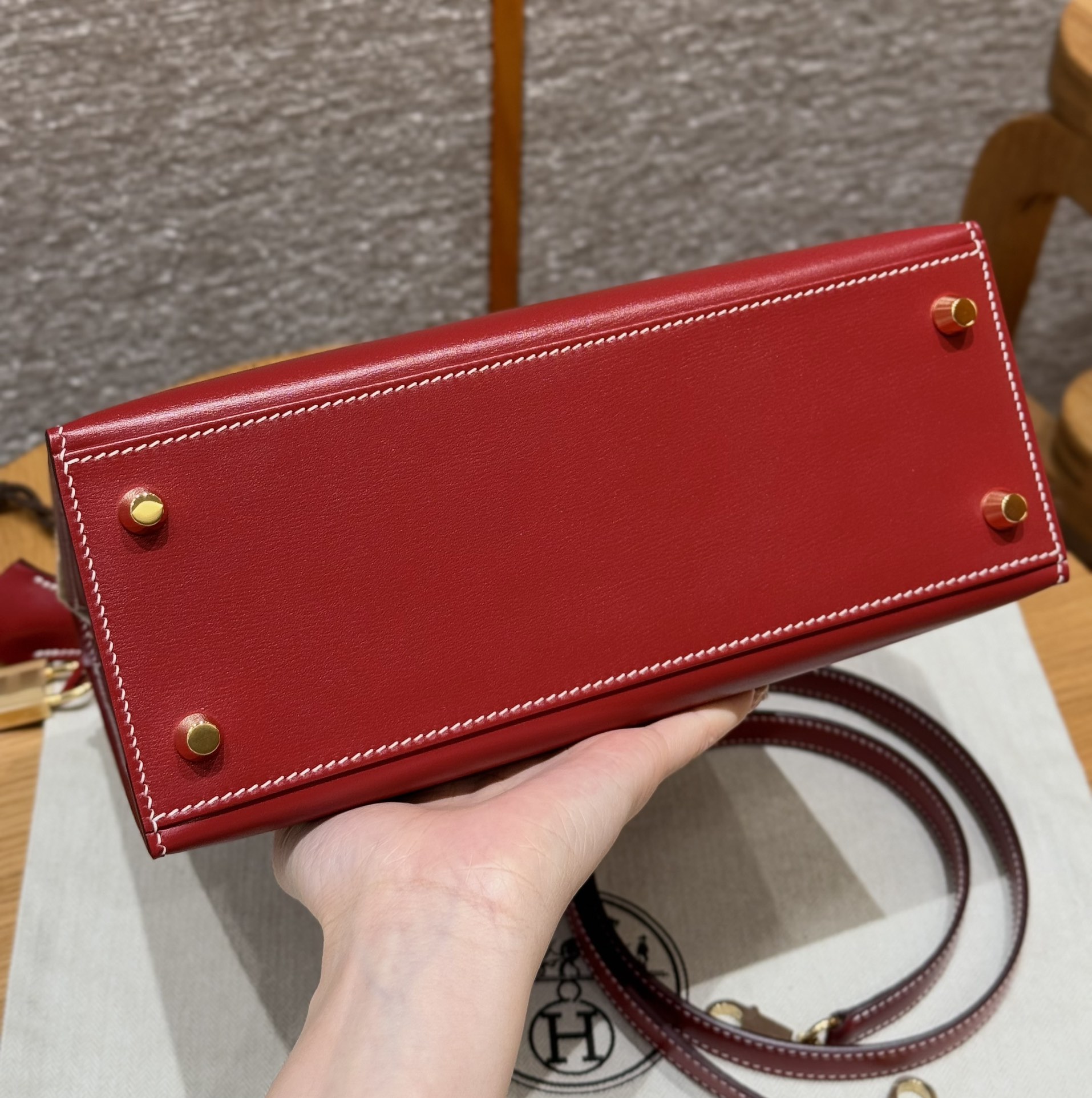 Hermès Kelly 5xRouge piment Handbag (Handmade to order)