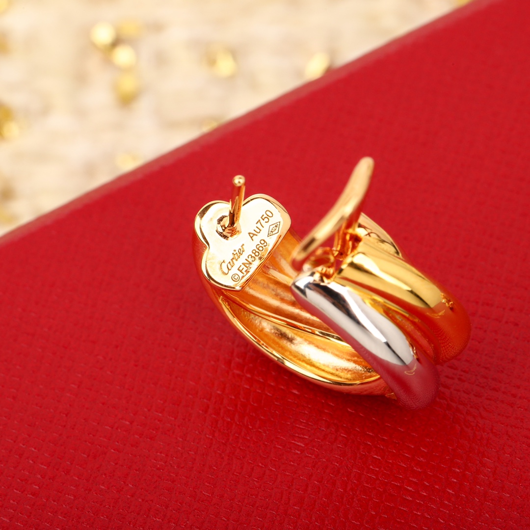 Cartier 3-ring earrings