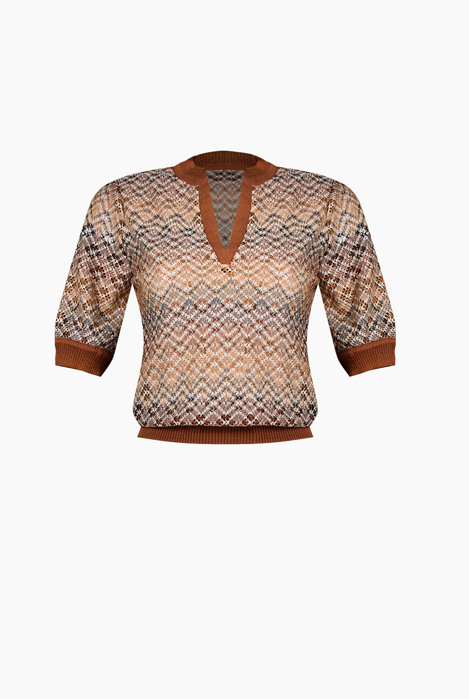 Blusa recta tejida y escote V