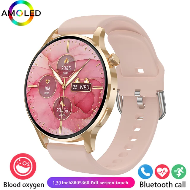 New women's smartwatch HD Bluetooth call 360*360 heart rate Blood pressure monitoring Waterproof smartwatch for Huawei Xiaomi