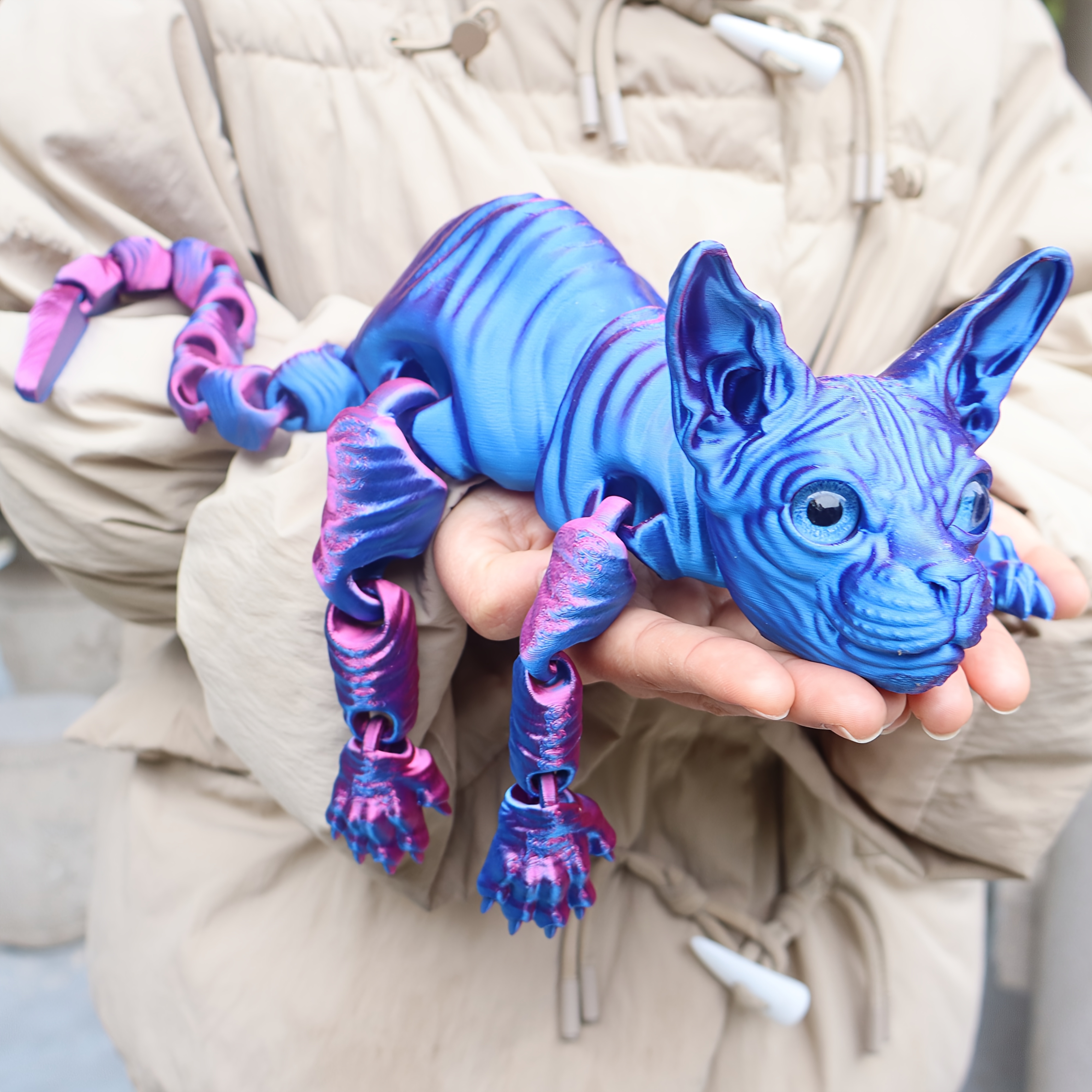 23cm/9.06inch 3D Printed Articulated Cat Figure