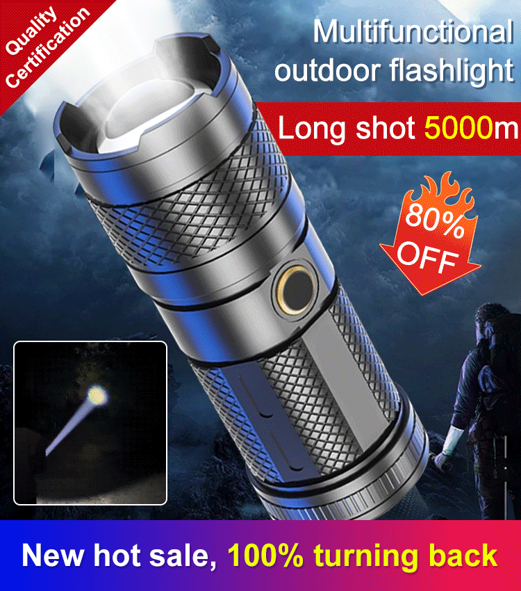 (🔥Last Day Promotion-SAVE 50% OFF)Multifunctional White Laser Super Bright Flashlight - Buy 2 and get free shipping