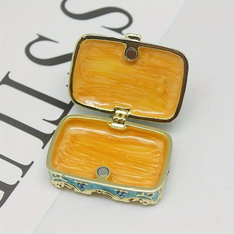 Handmade Enamel Rhinestone Sewing Machine Jewelry Box