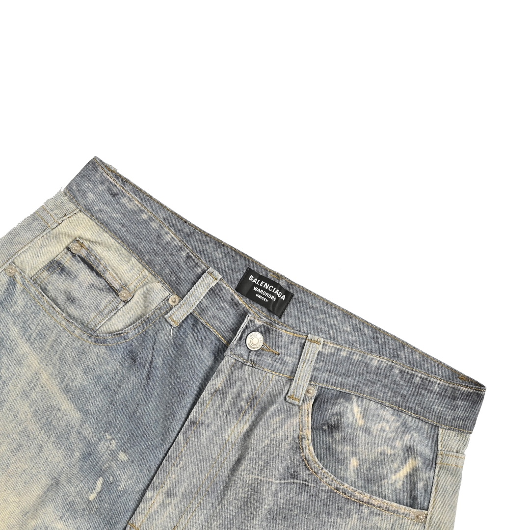 Balenciaga 24Fw washed loose wide-leg jeans