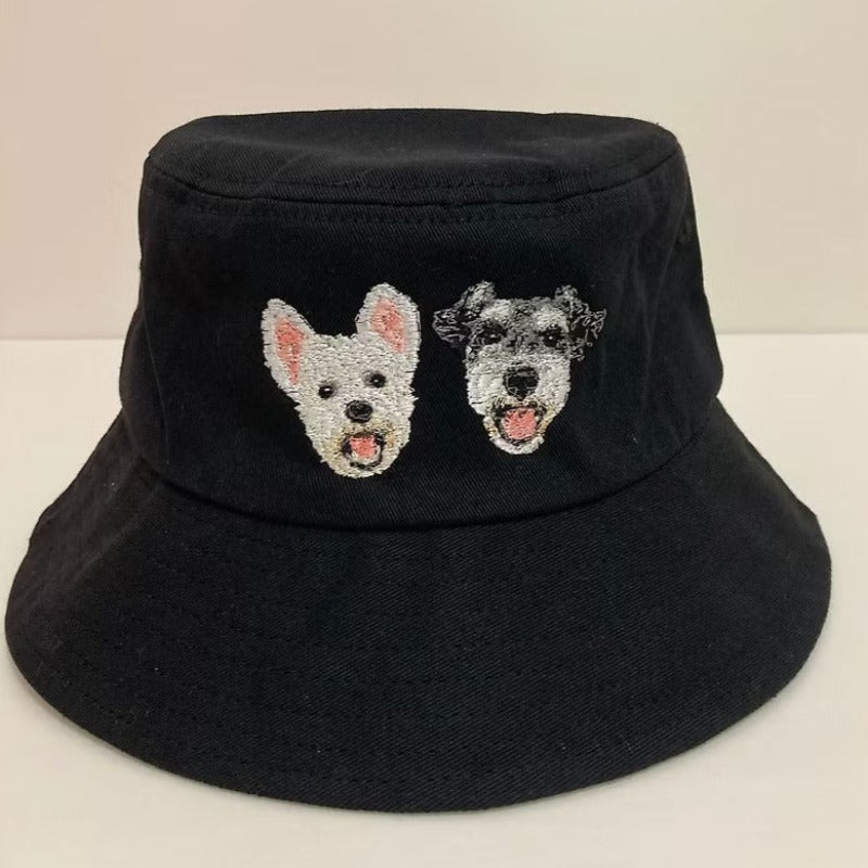 Custom Pet Portrait Embroidered Bucket Hat