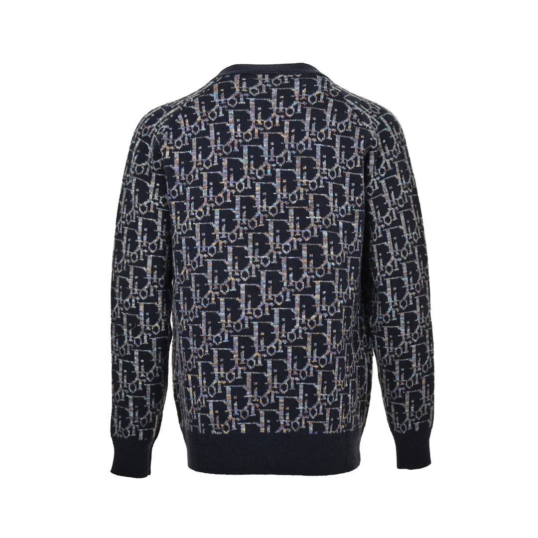 Dior 24Fw all-over monogram jacquard cardigan sweater
