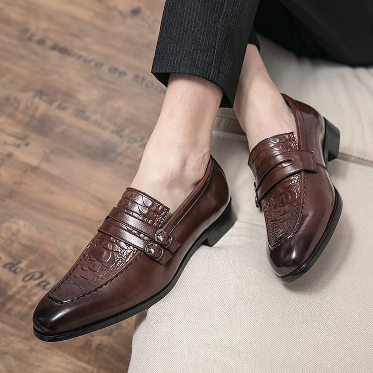 Men's Embossed Leather Loafers