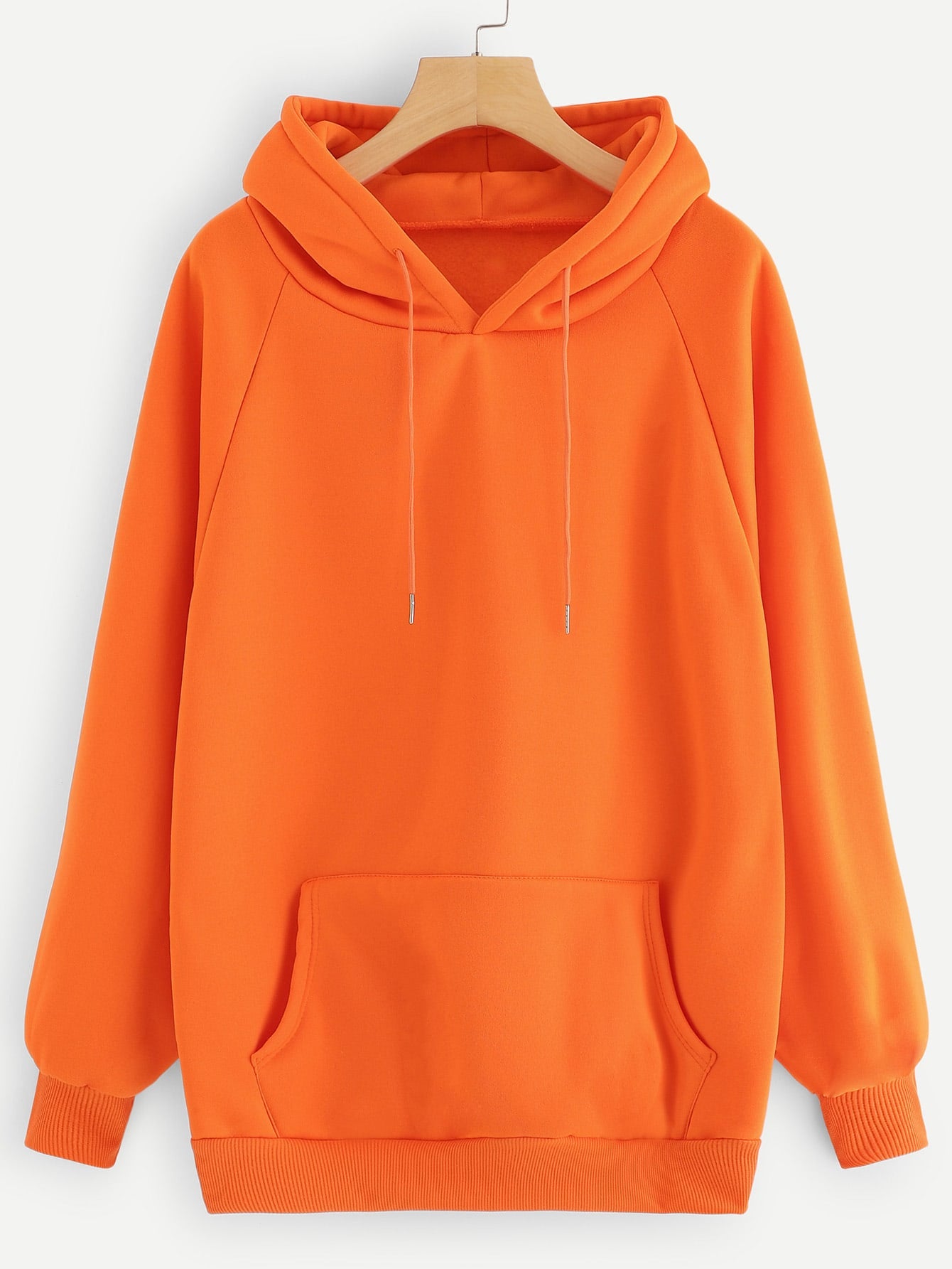 Drawstring Detail Solid Hoodie
