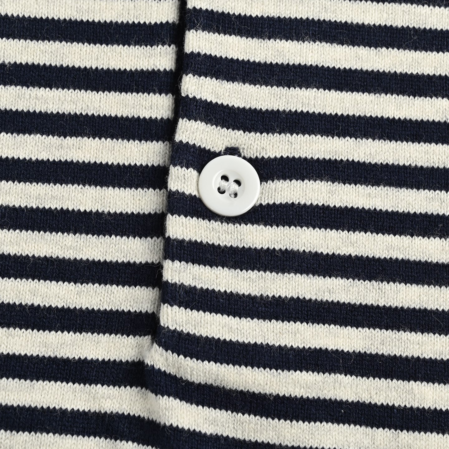 Prada 23ss blue and white striped knitted Polo short sleeve