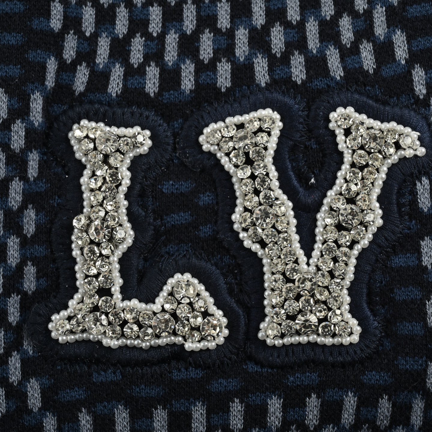 Louis Vuitton Pharrell diamond logo checkerboard knitted short sleeves