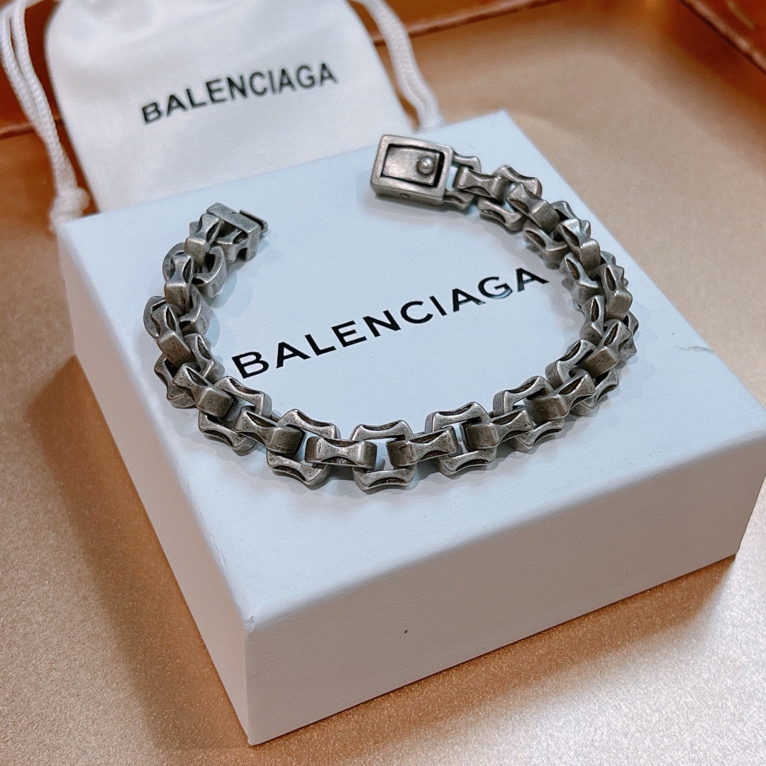 Balenciaga Thai Silver Style Chain Bracelet