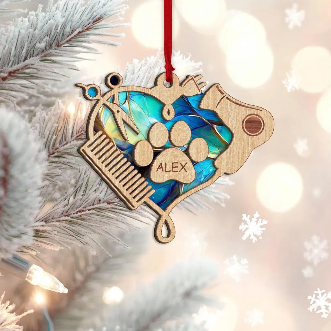Personalized Dog Groomer Ornament — A Heartfelt Gift for the Hands That Care for Our Pets