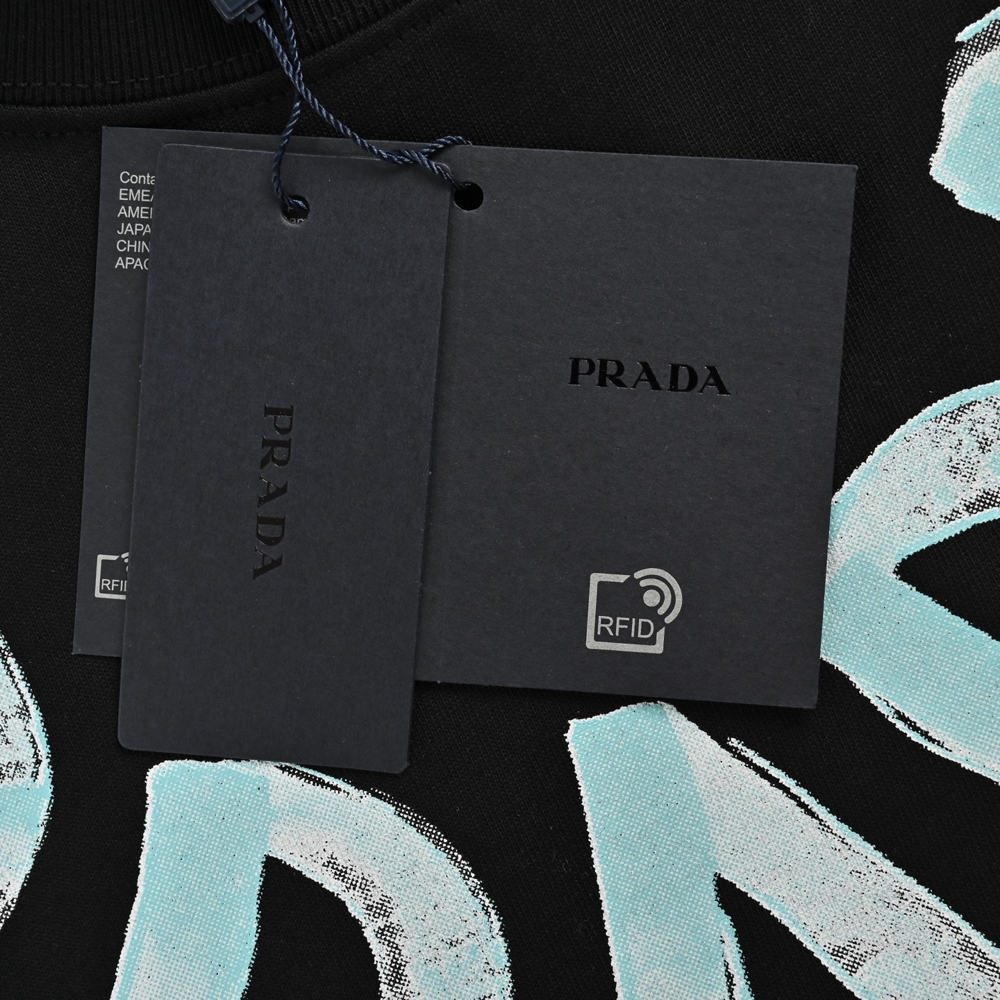 Prada 25ss collar large letter logo print short sleeves