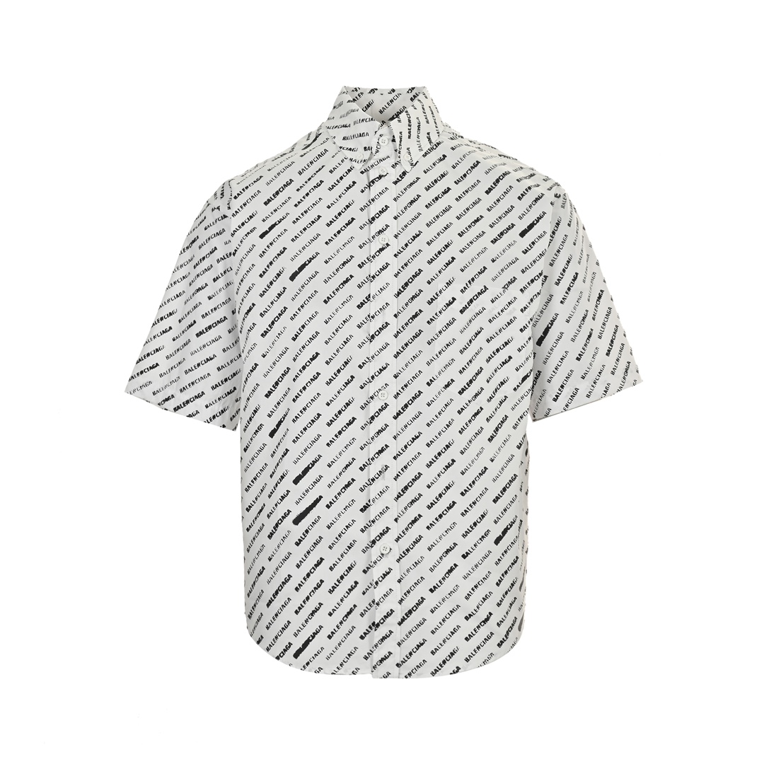 Balenciaga 24ss full-screen lettering short-sleeved shirt