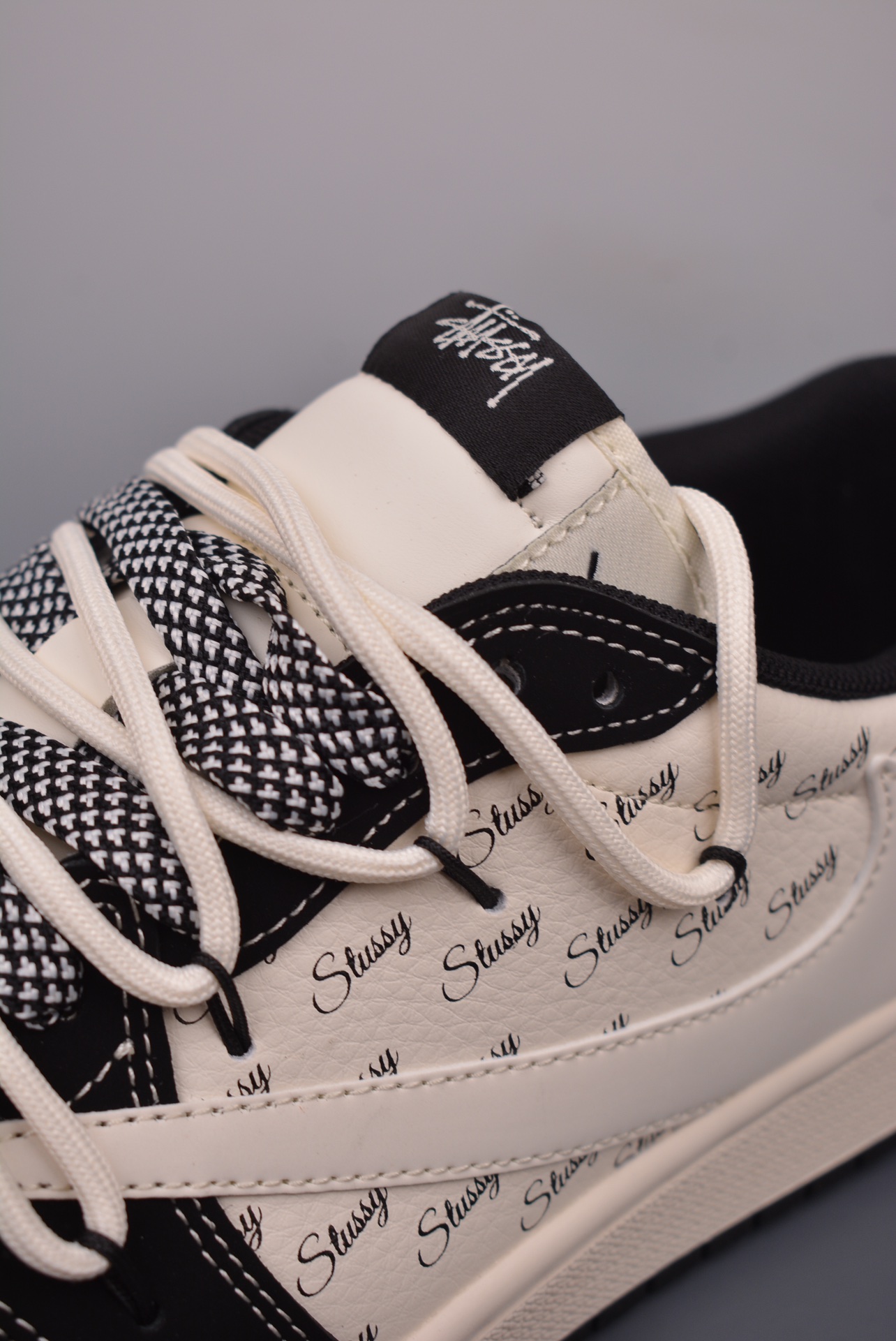 Stussy x Travis Scott x Nike Air Jordan 1 Low OG SP Black Beige White SJ0086-131
