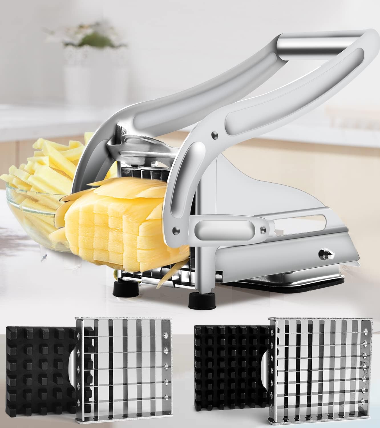 🔥Last Day 50% OFF🔥Stainless Steel French Fry Cutter with 2 Blades-Buy 2 Free Shipping