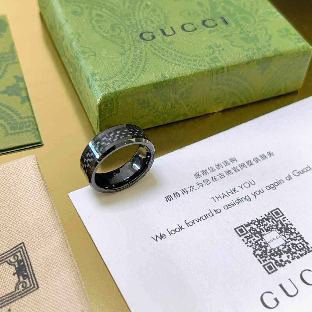 GUCCI Carbon Fiber Pattern Ring