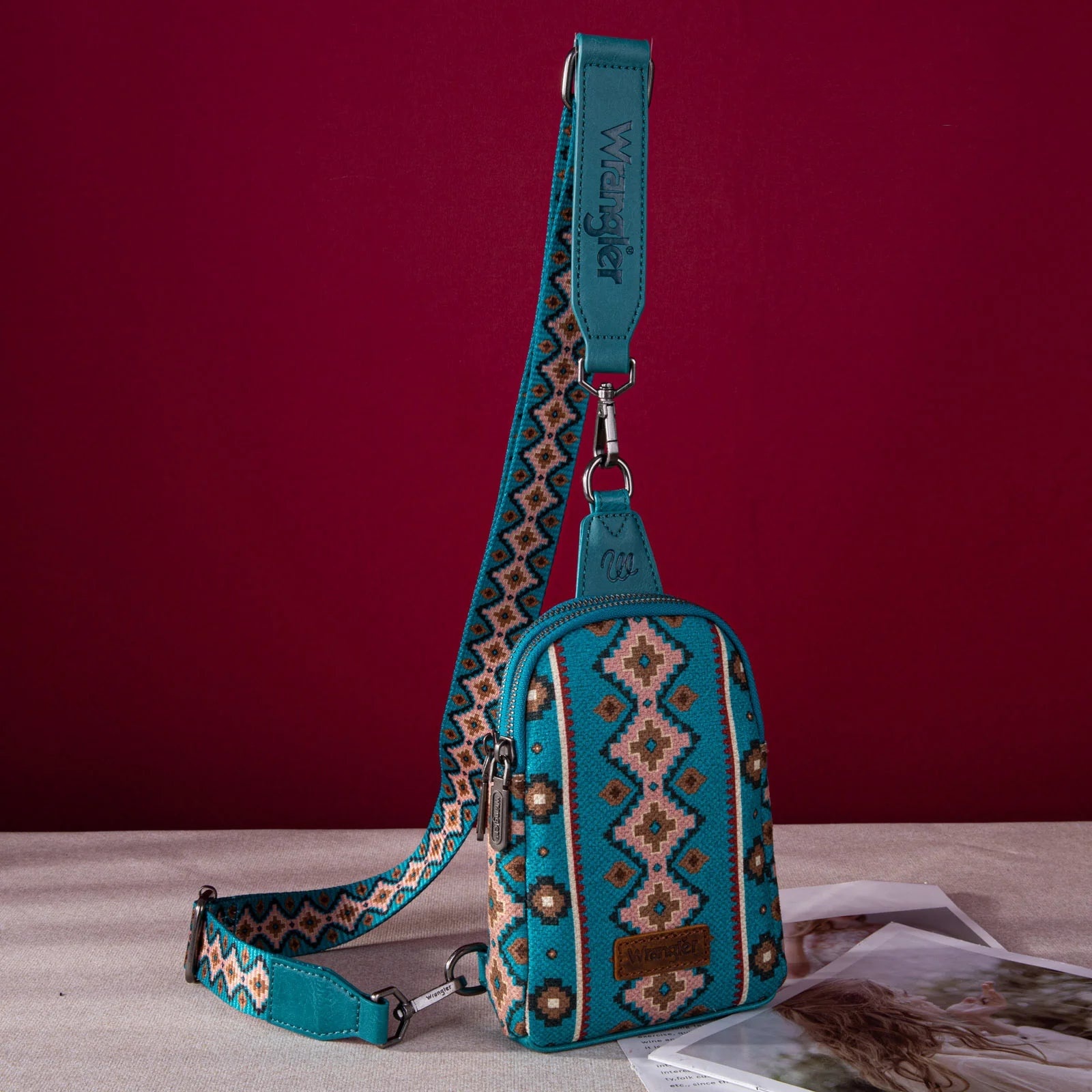 Southwestern Print Canvas Crossbody/Sling/Chest Bag