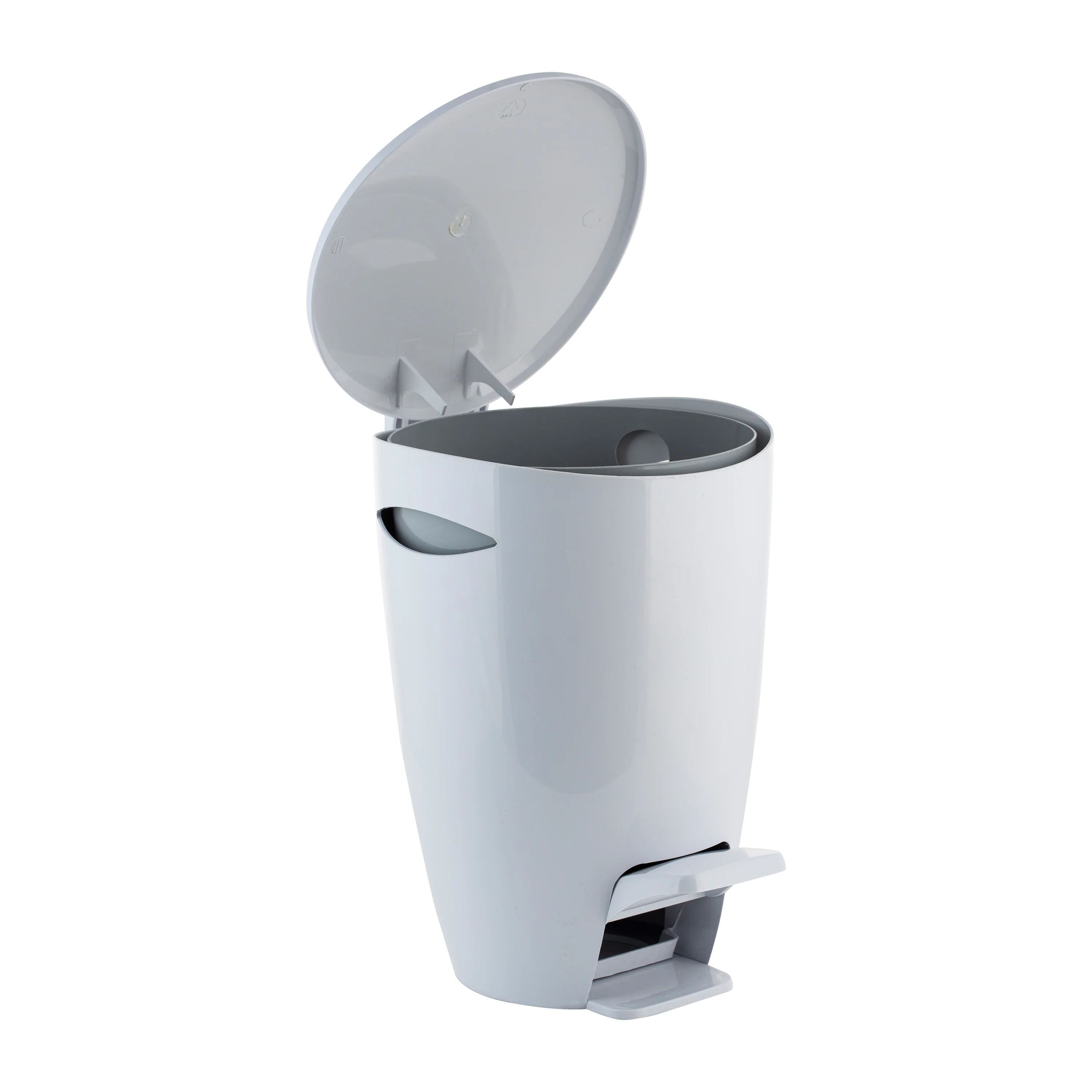 Bath Bliss 5L Contour Step Pedal Waste Bin in White