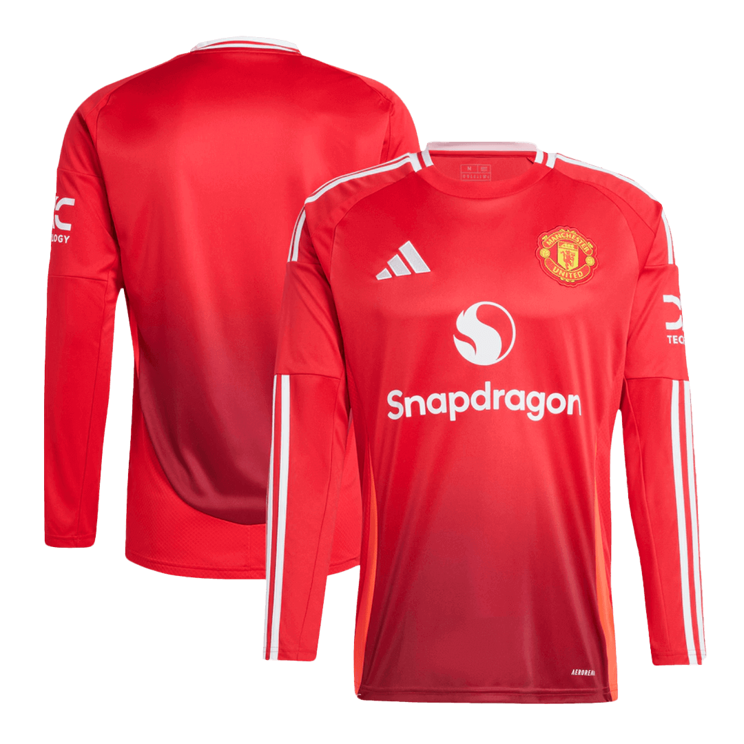 Manchester United long-sleeved home football shirt 2024/25
